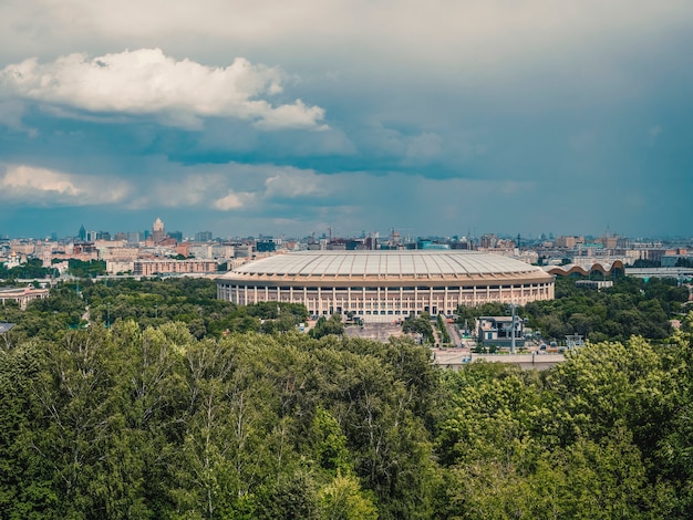 Complesso sportivo Luzhniki a Mosca. Vista aerea