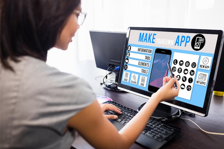 Photo composite image of make your own app smartphone