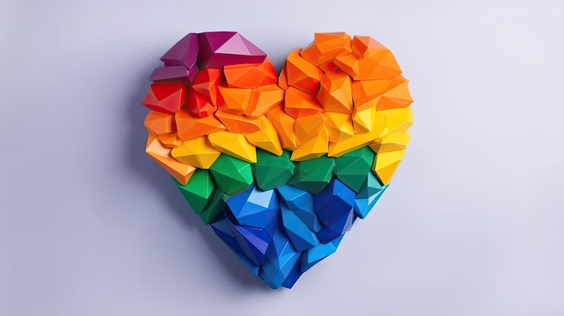 Composizione A forma di cuore per il concetto di comunità Pride e LGBTQ con tecnologia generativa AI