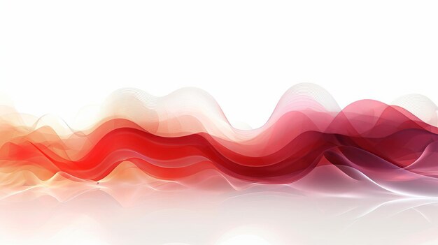 Composizione astratta di forme d'onda rosse su uno sfondo digitale bianco che crea un display visivamente accattivante che combina colori vivaci con un'estetica digitale Generative Ai