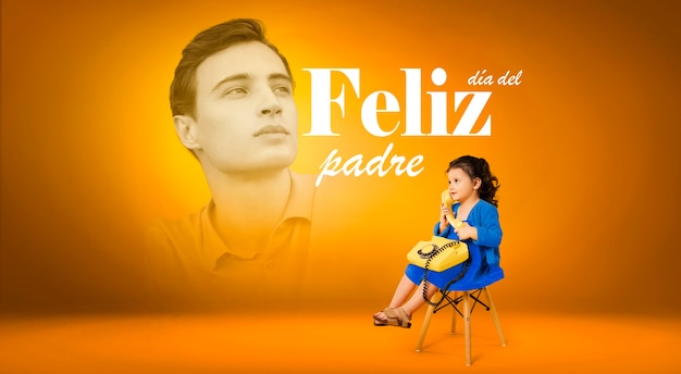 Composizione con congratulazioni per la festa del padre in spagnolo