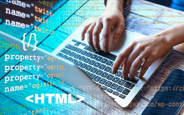 Composizione con sistema html per siti web