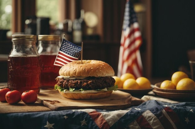 Composizione del giorno del lavoro americano con arco di stile realistico