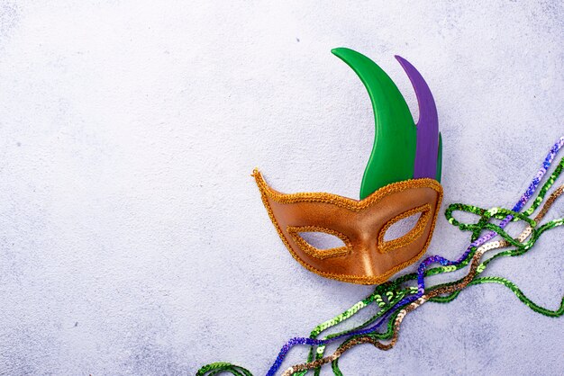 Composizione del Mardi Gras con maschera di carnevale