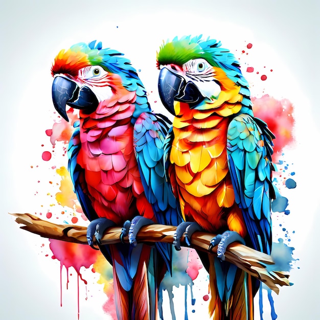 composizione del pappagallo acquerello