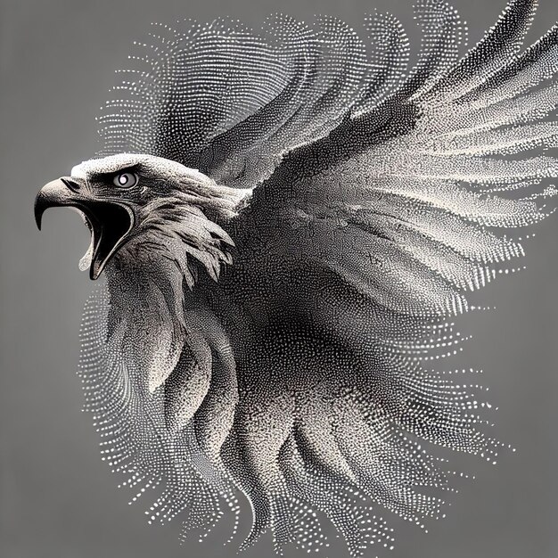 Composizione dell'illustrazione del vettore delle particelle Eagle