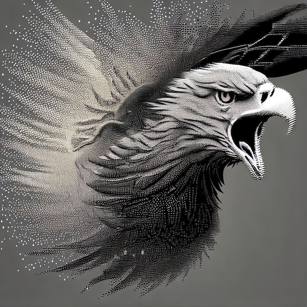 Composizione dell'illustrazione del vettore delle particelle Eagle