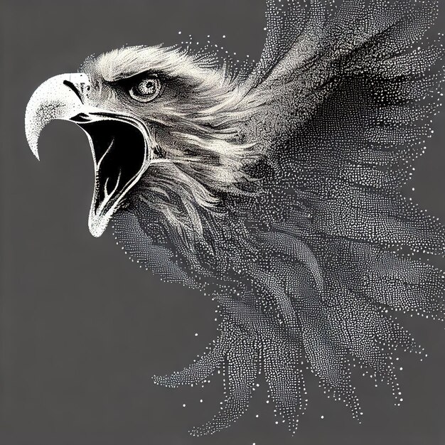 Composizione dell'illustrazione del vettore delle particelle Eagle