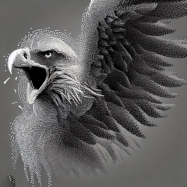 Composizione dell'illustrazione del vettore delle particelle Eagle