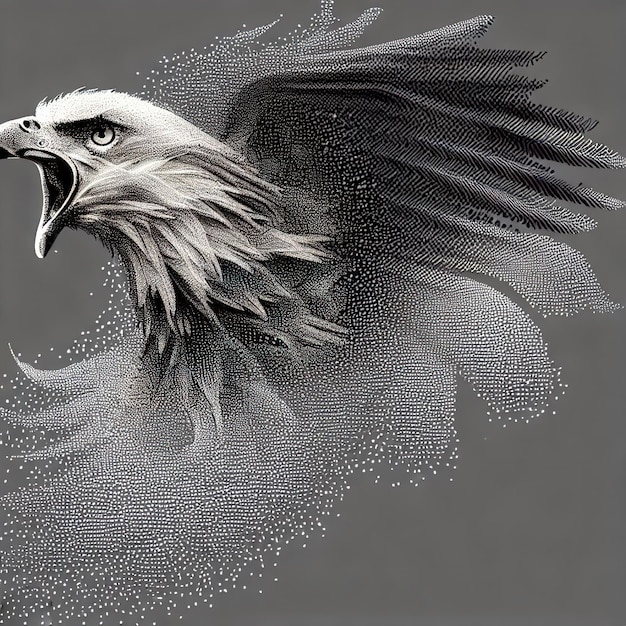 Composizione dell'illustrazione del vettore delle particelle Eagle