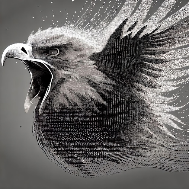 Composizione dell'illustrazione del vettore delle particelle Eagle