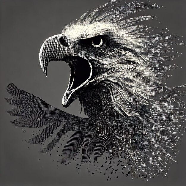 Composizione dell'illustrazione del vettore delle particelle Eagle