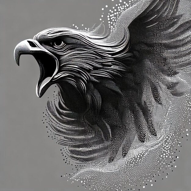 Composizione dell'illustrazione del vettore delle particelle Eagle