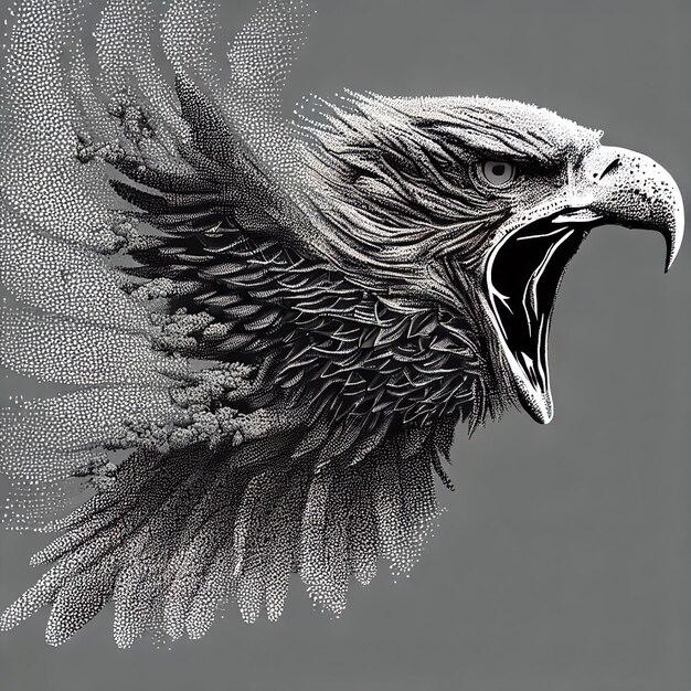 Composizione dell'illustrazione del vettore delle particelle Eagle
