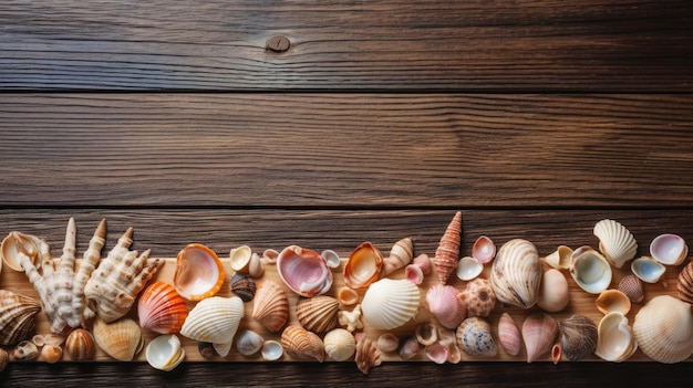 Composizione di conchiglie di forme e colori unici