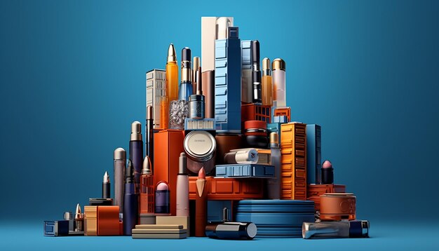 Composizione di cosmetici creativi per pubblicità Sessione fotografica commerciale