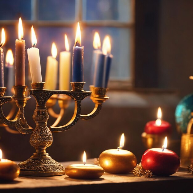 Composizione di Hanukkah di foto gratis