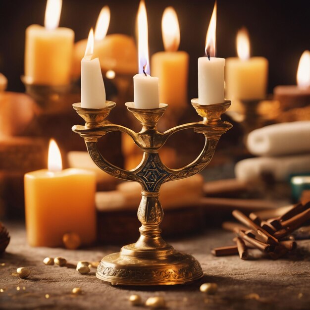 Composizione di Hanukkah di foto gratis