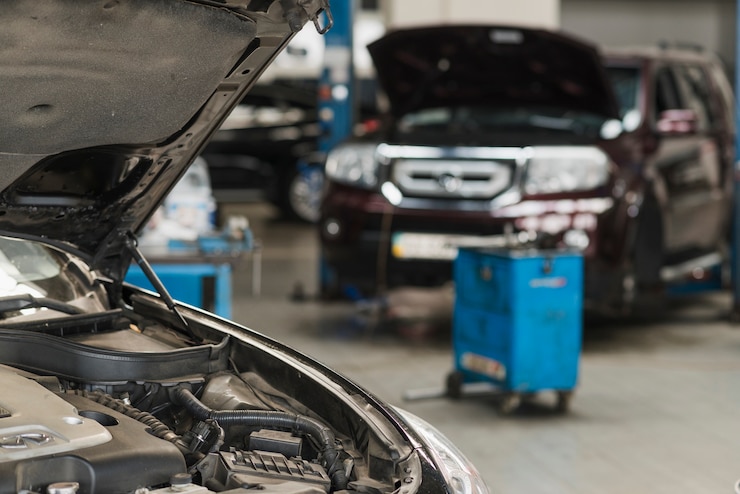 Foto composizione di meccanica dell&#39;automobile moderna