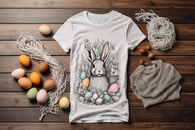 Composizione di Pasqua T-shirt con uova di Pasqua