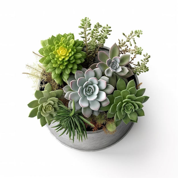 Composizione di piante succulente in vaso