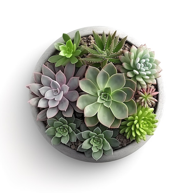 Composizione di piante succulente in vaso