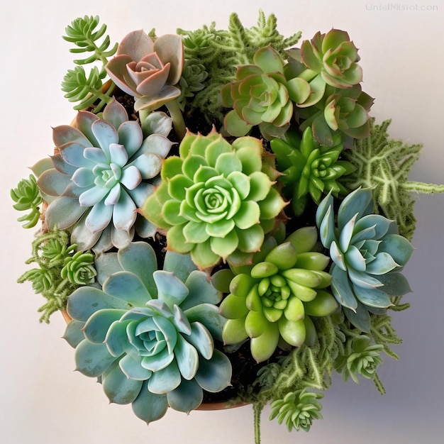 Composizione di piante succulente in vaso