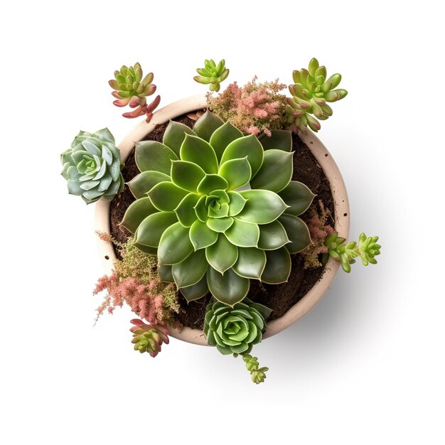 Composizione di piante succulente in vaso