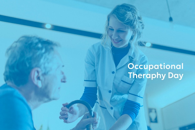 Composizione di terapia occupazionale con il testo giornata di terapia occupazioneale