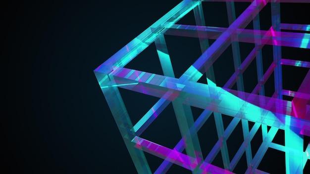 Composizione di vetro arcobaleno Rendering 3d Sfondo astratto generato dal computer