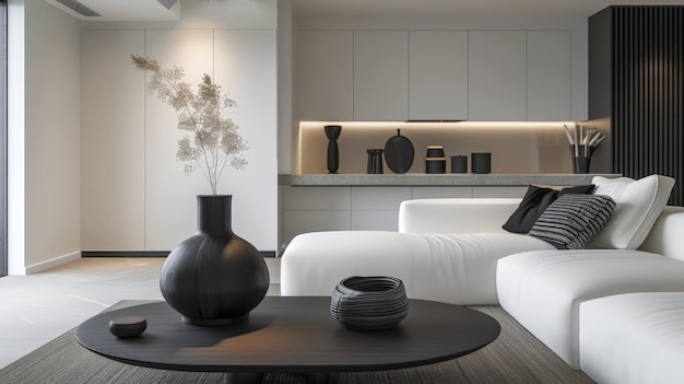 Composizione elegante e minimalista dell'interior design