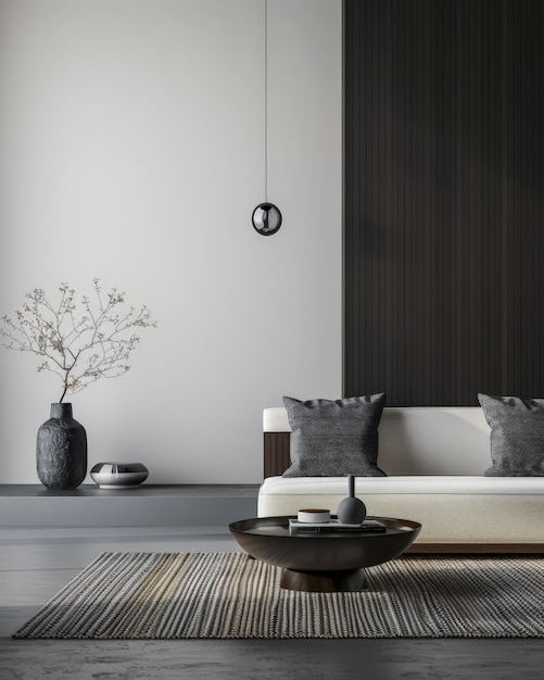 Composizione elegante e minimalista dell'interior design