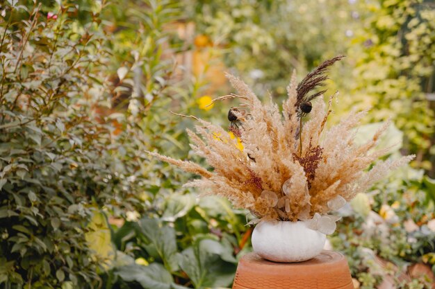 Composizione floreale autunnale Decorazione da giardino autunnale fai-da-te per il giorno del Ringraziamento