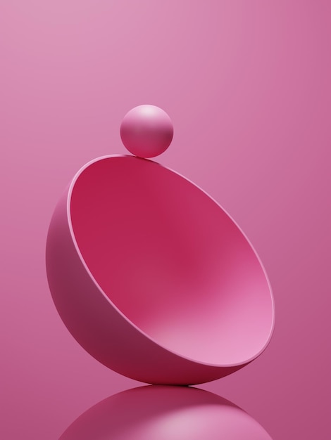 Composizione geometrica rosa astratta per la progettazione del prodotto