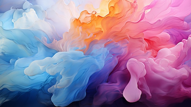 composizione in serie di flussi di colore di flussi digitali di pittura sul tema dell'immaginazione, creatività, immaginazione e arte