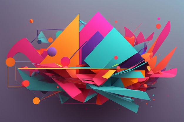 composizione minimalista con colori vivaci e un tocco di forme geometriche create con ai generativo