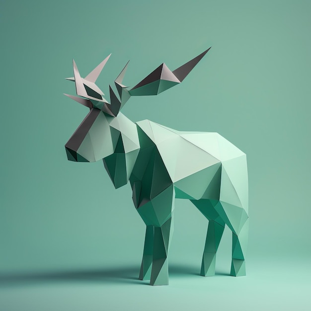Composizione minimalista di alci di origami