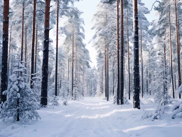 Composizione minimalista nel paesaggio invernale