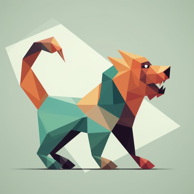 Composizione Minimalista Origami Manticore