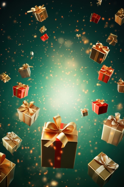 composizione originale regali di Natale in un bel concetto di pacchetto sfondo Boxing Day
