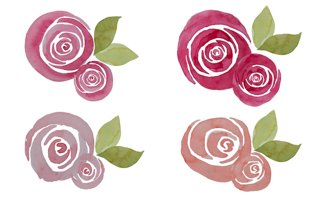 Composizione rosa nelle rose dell'acquerello, illustrazione. Eleganti fiori dipinti a mano.