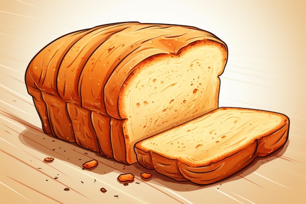 Composizione vettoriale artistica del pane in un rapporto di aspetto di 32