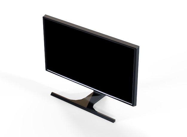 Computer con schermo vuoto isolato su sfondo bianco rendering 3d