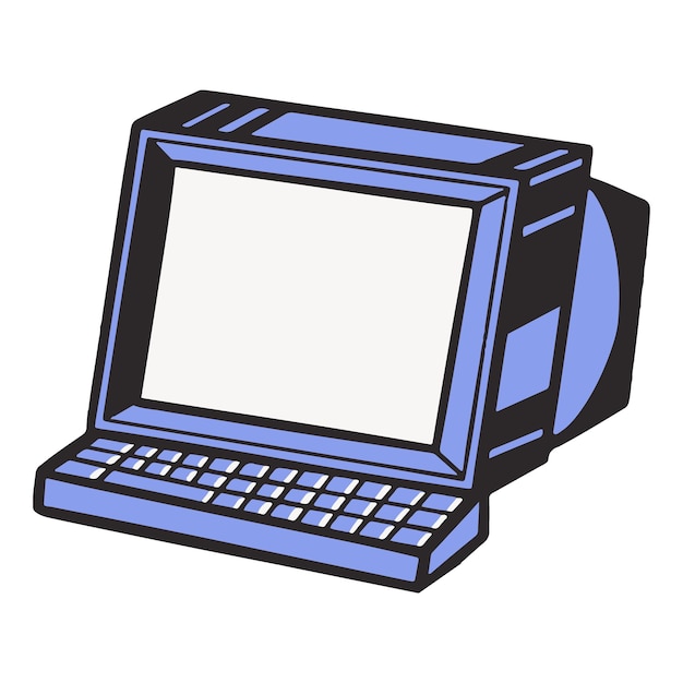 Computer desktop png retro illustrazione sfondo trasparente