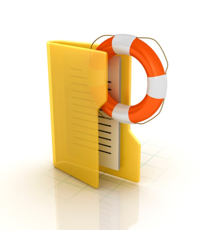 Photo computer folder with life belt