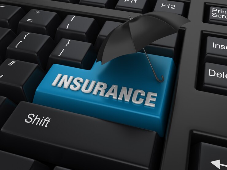 Computer Keyword with Umbrella and Insurance Word