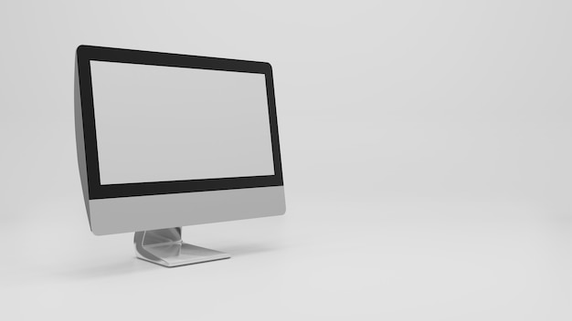 Computer monitor monitor monoblocco isolato, rendering 3D