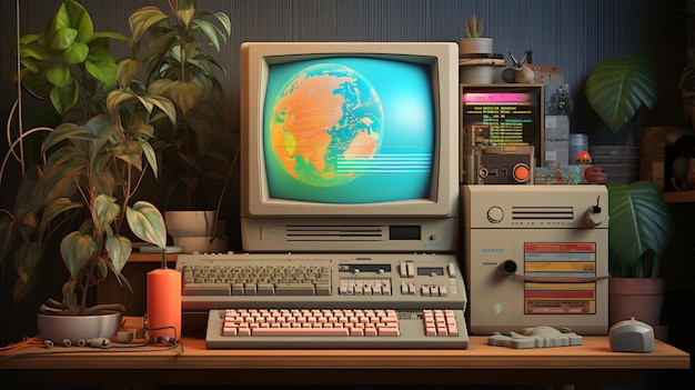 Computer personale in stile anni '80