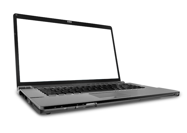 Computer portatile moderno sul bianco