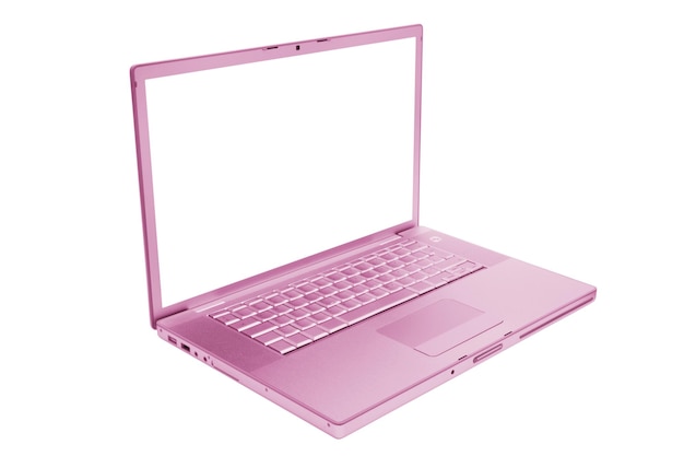 Computer portatile rosa e alla moda